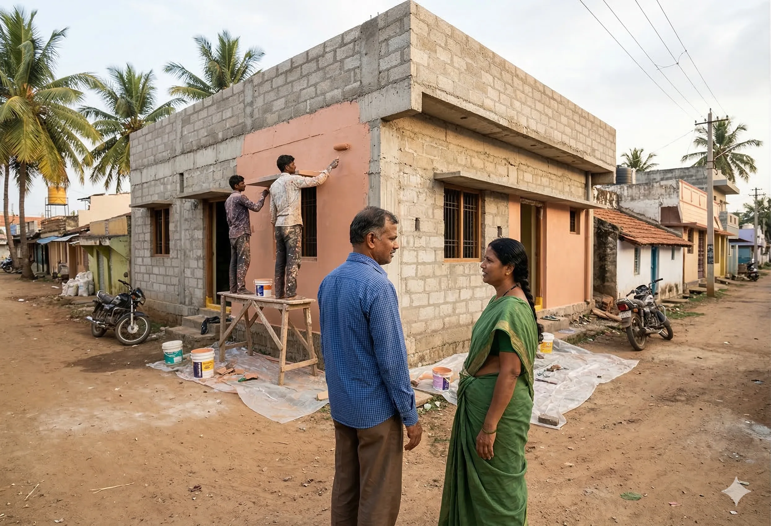 Nivāsa Finance advisor speaking outside customers house in Karnataka
